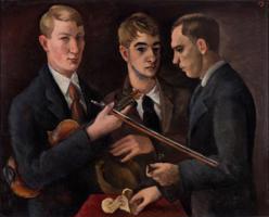 Jāzeps Grosvalds. "Triju mākslinieku portrets". 1915. gads.