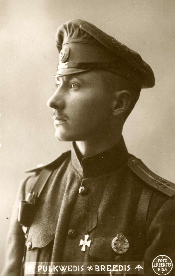 1. Daugavgrīvas latviešu strēlnieku bataljona 1. rotas komandieris poručiks Frīdrihs Briedis.