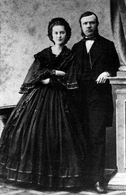 Krišjānis Valdemārs ar sievu Luīzi Johannu. Sanktpēterburga, 1860.–69. gads.