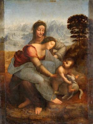 Leonardo da Vinči. “Sv. Anna ar Dievmāti un bērnu”, 1503.–1519. gads.