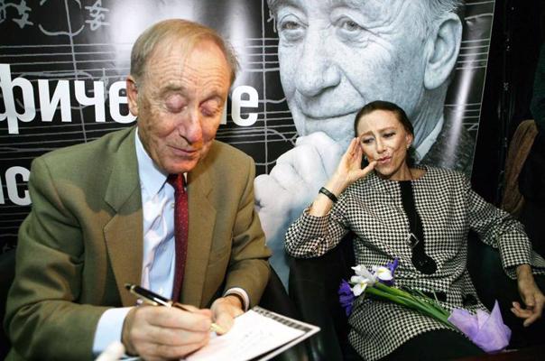 Rodions Ščedrins un Maija Pļisecka atzīmējot 50 gadu kopdzīvi. Maskava, 02.10.2008.