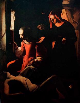 Žoržs de Latūrs. "Sv. Irēna aprūpē Sv. Sebastjānu". Ap 1649. gadu.
