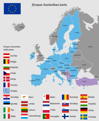 Eiropas Savienības karte.