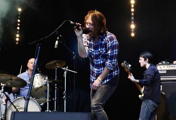 Alternatīvā roka grupa Radiohead. Glastonberija, Lielbritānija. 24.06.2011.