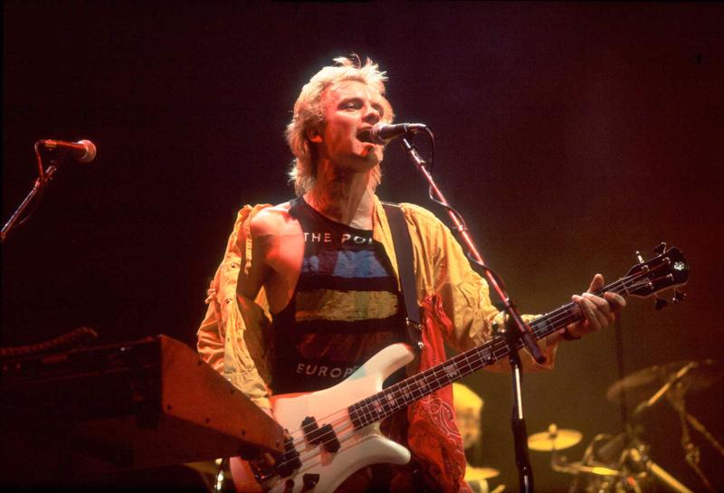 Grupas The Police mūziķis Stings koncertā ASV, 19.02.1984.