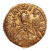 Volodimira Lielā zolotņiks, viena no pirmajām Kijivas Krievzemes monētām, ap 10.–11. gs.