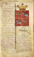 Lietuvas dižkunigaiša un Polijas karaļa Jagaiļa karogs 1416. gada manuskriptā Armorial.