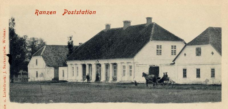 Rencēnu zirgu pasta stacija. 20. gs. 40. gadi. Atklātne.
