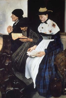 Vilhelms Leibls. “Trīs sievietes baznīcā”. 1882. gads.