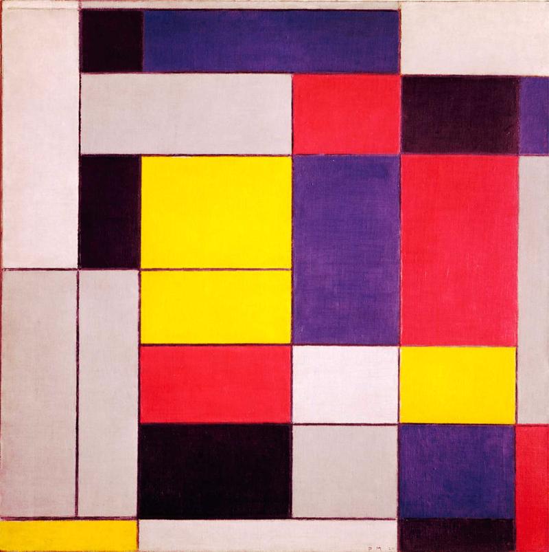 Pīts Mondriāns, "Kompozīcija ar dzeltenu, zilu un sarkanu". 1928. gads.