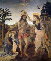 Andrea del Verrokjo, Leonardo da Vinči. “Kristus kristīšana”. 1472.–1475. gads.