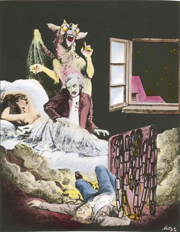 Ilustrācija no Brema Stokera romāna "Drakula", 1897. gads.