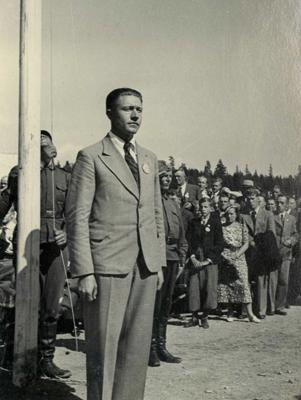 Kārlis Kļava pasaules čempionātā šaušanā. Helsinki, 1937. gads.