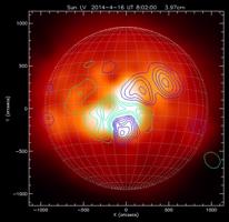 Saules polarizēta mikroviļņu starojuma attēls, iegūts ar RT-32 radioteleskopu. 2014. gads.