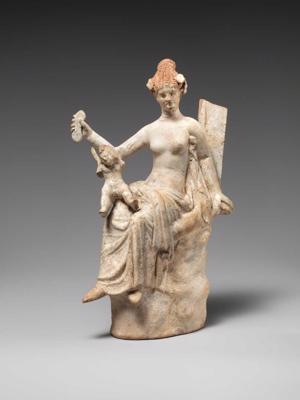 Afrodītes un Erota terakotas statuete. Grieķija, 3. gs. p. m. ē.