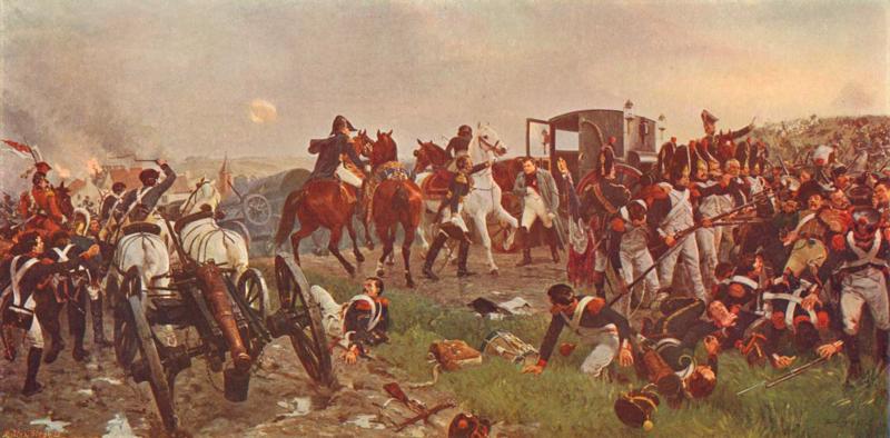 “Napoleons I pamet kaujas lauku pēc Vaterlo kaujas”. Ernesta Kroftsa (Ernest Crofts) ilustrācija no “Kasela ilustrētās Anglijas vēstures”, 5. sējums. 1906. gads.