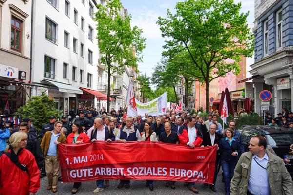 1. maija protesti Hamburgā. Vācija, 2014. gads.