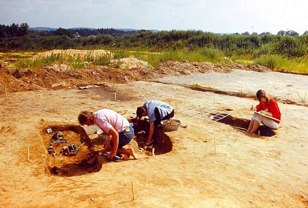 Arheoloģiskie izrakumi Ģūģeru kapulaukā. 1989. gads.