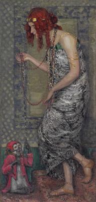 Janis Rozentāls. "Princese ar pērtiķi". 1913. gads. Audekls, eļļa. 147,5 x 71 cm.