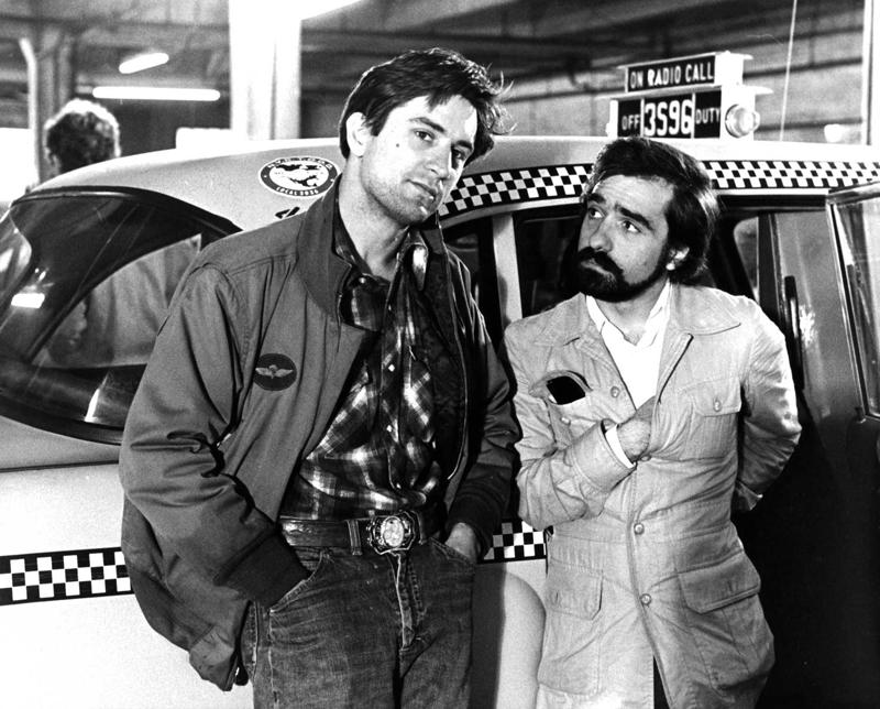 Roberts de Niro un Mārtins Skorsēze filmas "Taksists" uzņemšanas laikā, 1976. gads.