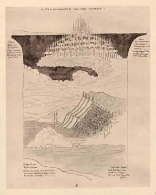 Bruno Tauta arhitektūras vīzijas grāmatā "Alpu arhitektūra", 1919. gads.