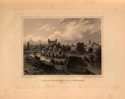 Dobeles pilskalns ar pilsdrupām. Gravīra. 1866. gads.