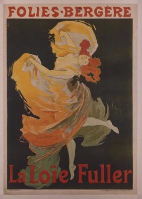 Žils Šerē. Plakāts "Folies-Bergere, La Loïe Fuller". 1893. gads.