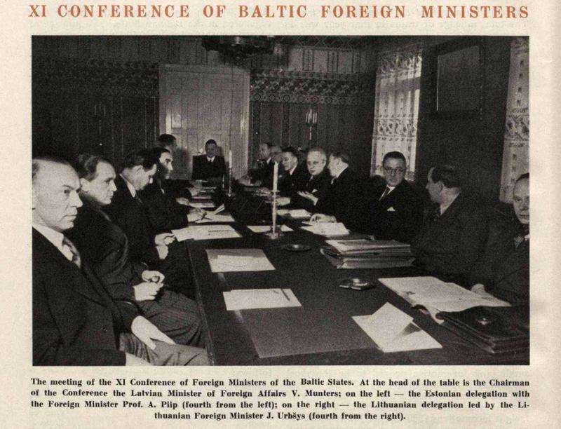 XI Baltijas Ārlietu ministru tikšanās. Rīga, 14.03.1940.