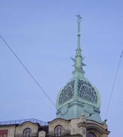 Esdersa un Šēfalsa tirdzniecības nama tornis. Sanktpēterburga, Krievija, 2017. gads.