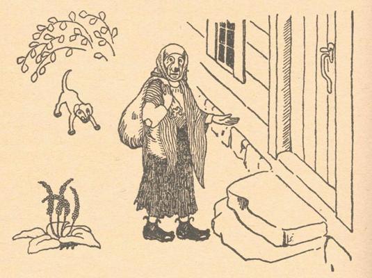 Jāņa Jaunsudrabiņa prozas darba "Baltā grāmata" iekšlapu ilustrācija ar Joskieni, kuru zīmējis pats autors. Rīga, Dzirciemnieki, 1914. gads.
