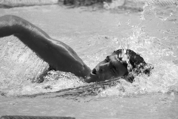 Marks Spics gatavojas olimpiskajām spēlēm. Mehiko, Meksika, 09.10.1968.