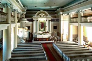 Ventspils Svētā Nikolaja evaņģēliski luteriskās baznīcas iekšskats. Visticamāk ap 2005. gadu.