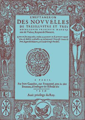 Navarras Margaritas krājuma "Heptamerons" titullapa. 1559. gads.