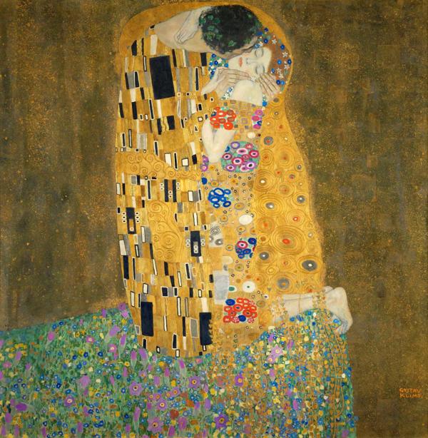 Gustavs Klimts. "Skūpsts". 1907.–1908. gads.