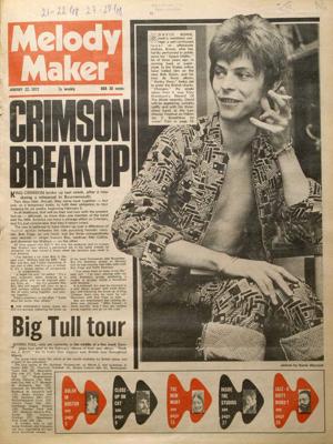 Melody Maker 22.01.1972. numurs ar Deividu Boviju uz vāka. 2014. gads.