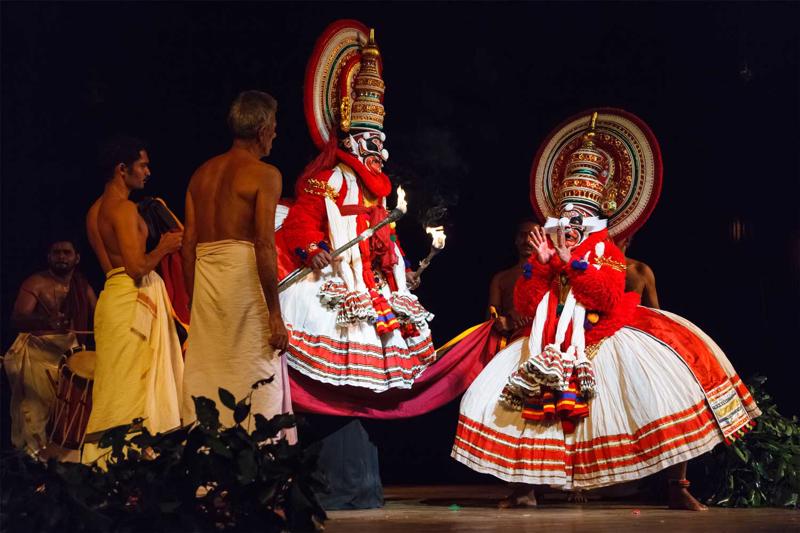 Kathakali klasiskās dejas priekšnesums. Čennai, Indija, 09.09.2009.