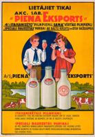 A/s "Piena Eksports" plakāts. Ap 1930. gadu.