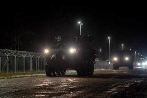Latvijā ierodas ASV militārā tehnika dalībai starptautiskajās mācībās "Saber Strike 22". 26.02.2022.