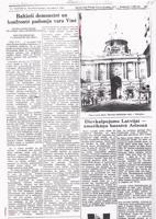 Raksts par Pasaules Baltiešu apvienības aktivitātēm Eiropas drošības konferences ietvaros Vīnē laikrakstā "Laiks", 08.11.1986.