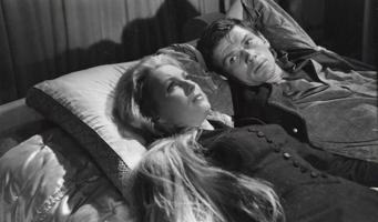 Vija Artmane (Kristīne) un Uldis Pūcītis (Edgars) filmā "Purva bridējs", 1966. gads.
