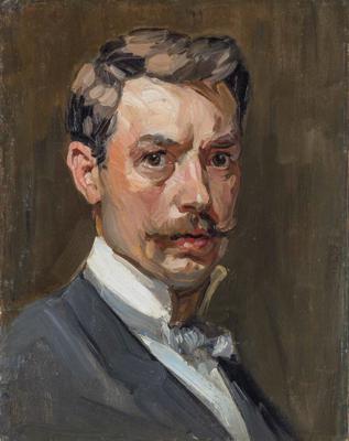 Janis Rozentāls. "Pašportrets". Ap 1900. gadu. Audekls, eļļa. 43 x 24 cm.