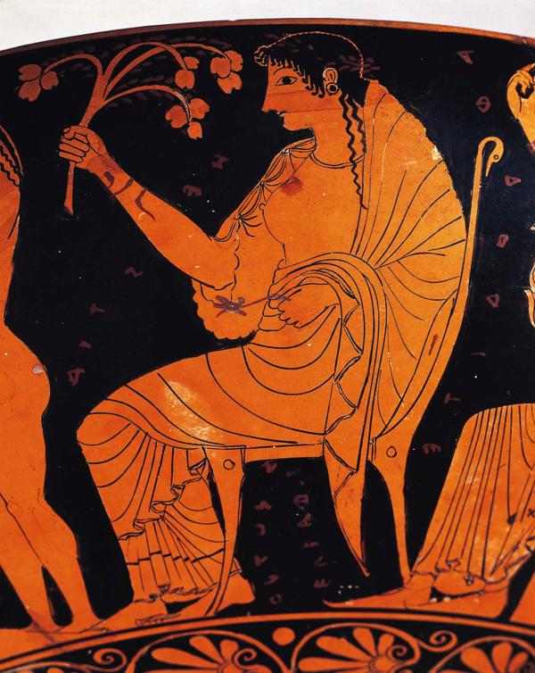 Hestijas atveidojums uz keramikas vāzes. Grieķija, 6. gs. p. m. ē.
