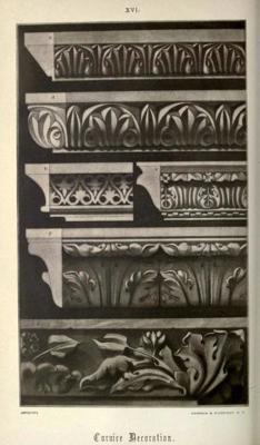 Džona Raskina arhitektūras detaļu zīmējums izdevuma "Venēcijas akmeņi" pirmajā sējumā. Ņujorka: John Wilay &amp; Sons, 1880. gads.