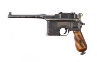 6. att. Pusautomātiskā pistole MAUSER K.96 Mod.1912, 1914. gads, Vācija, Mauzera firmas ieroču rūpnīca Obendorfā, kalibrs 7,63 mm.