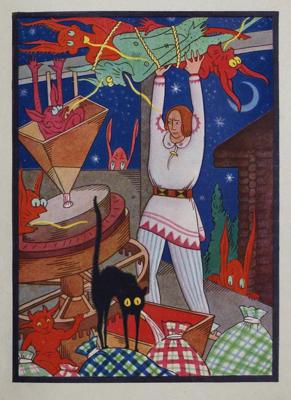 Annas Brigaderes pasaka “Spēka dēls”. Rīga, Valters un Rapa, 1927. gads. Niklāva Strunkes ilustrācija.