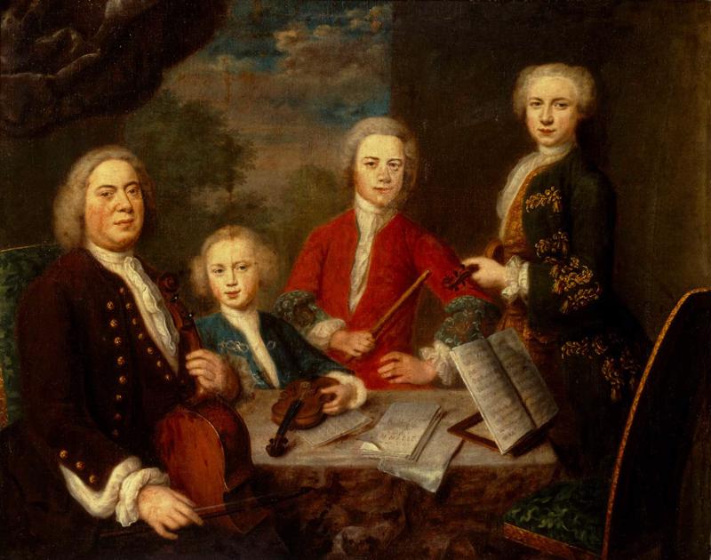 Johans Sebastiāns Bahs ar dēliem. Gleznotājs Baltazars Denners (Balthasar Denner). 1730. gads.