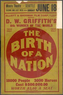 Filmas "Nācijas dzimšana" plakāts. 1915. gads.