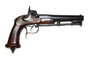 3. attēls. 1848. gada parauga gludstobra virsnieku pistole ar kapseles aizdedzi, Krievija, Tula, kalibrs 17 mm.