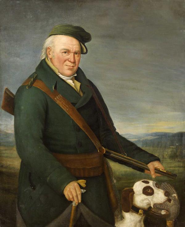 Johans Heinrihs Baumanis. "Pašportrets (Mednieks)". Ne agrāk par 1820. gadu.