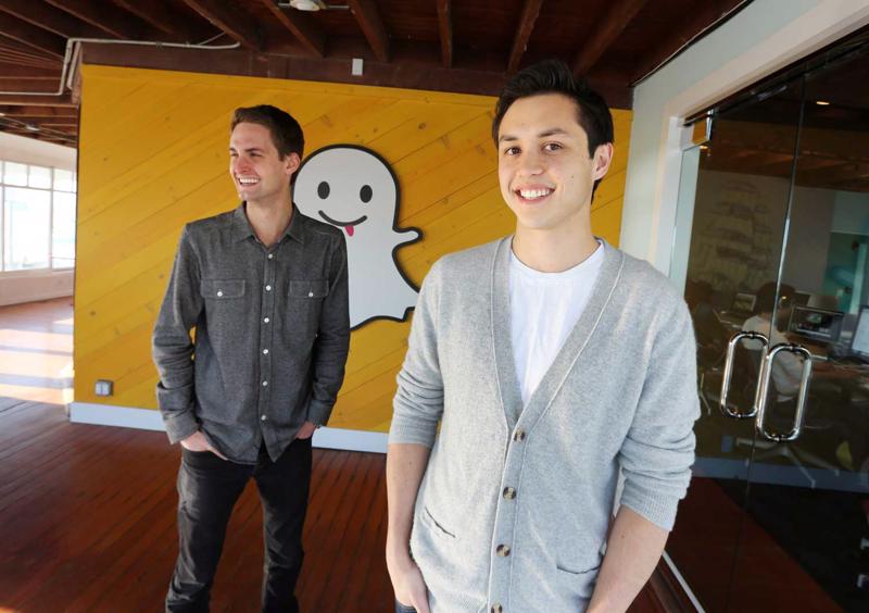 Snapchat izveidotāji Evans Spīgels un Bobijs Mērfijs. 13.01.2013.